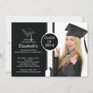 Fun Modern Graduate Photo Graduation Party Invitation