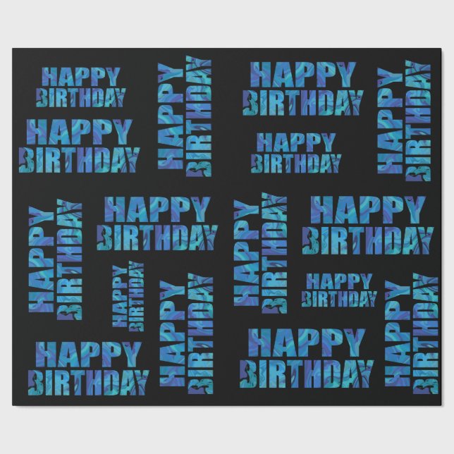 Fun Modern Happy Birthday  Wrapping Paper (Seam)