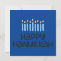 Fun Modern "Happy Hanukkah" Flat Card