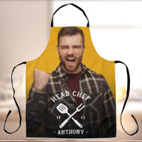 Fun Modern Head Chef Cool Name Photo Men's