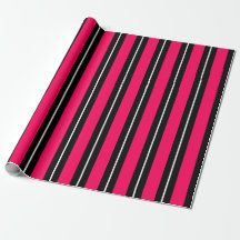 Fun & Modern Hot Pink, Black & White Stripes