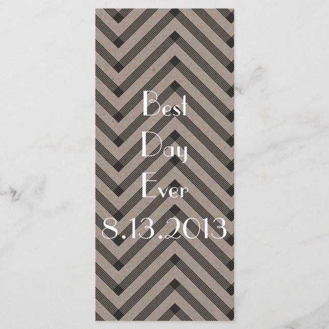 Fun & Modern Kraft Wedding Program (Front)