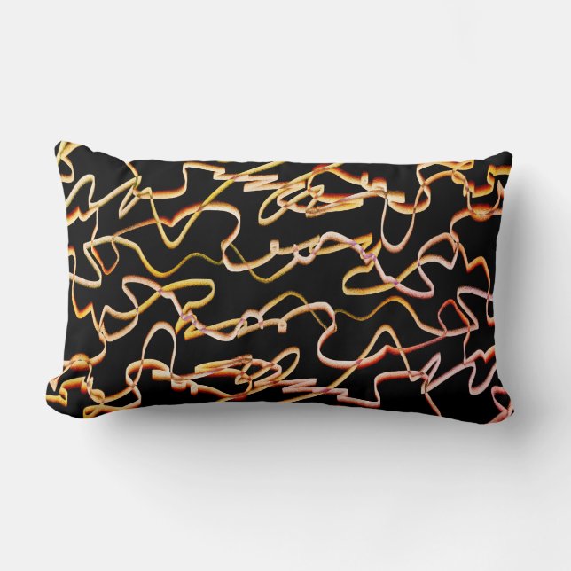 fun modern painted lines abstract bold lumbar cushion (Front)