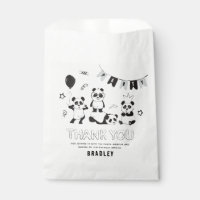 Fun Modern Panda Thank You Kids Birthday