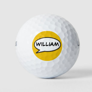 Fun Modern Personalised Comic Book Pop Art Golf Balls