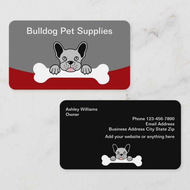 Fun Modern Pet Supplies And Care Business Cards (Front/Back)