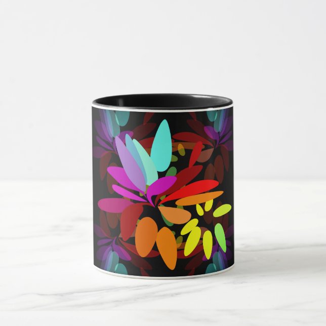 Fun Modern Psychedelic Style Rainbow Colours Mug (Center)
