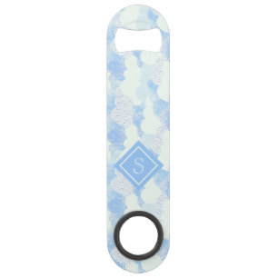 Fun Modern Rain Cloud Pattern Monogram