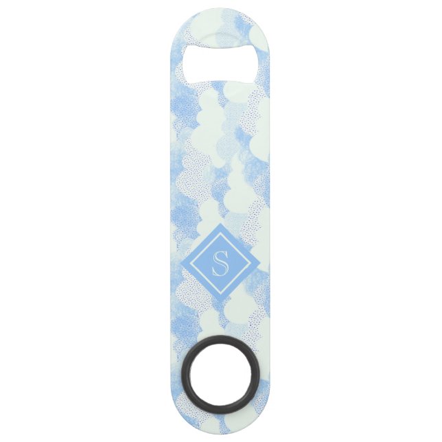 Fun Modern Rain Cloud Pattern Monogram (Front)