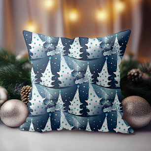 Fun Modern Scandinavian Abstract Pine Tree Pattern Cushion