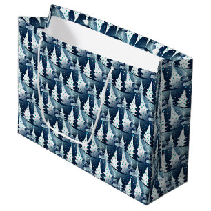 Fun Modern Scandinavian Abstract Pine Tree Pattern Large Gift Bag