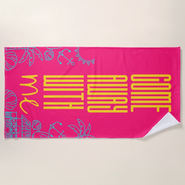 Fun Modern Stylish Summer Beach Towel (Front)