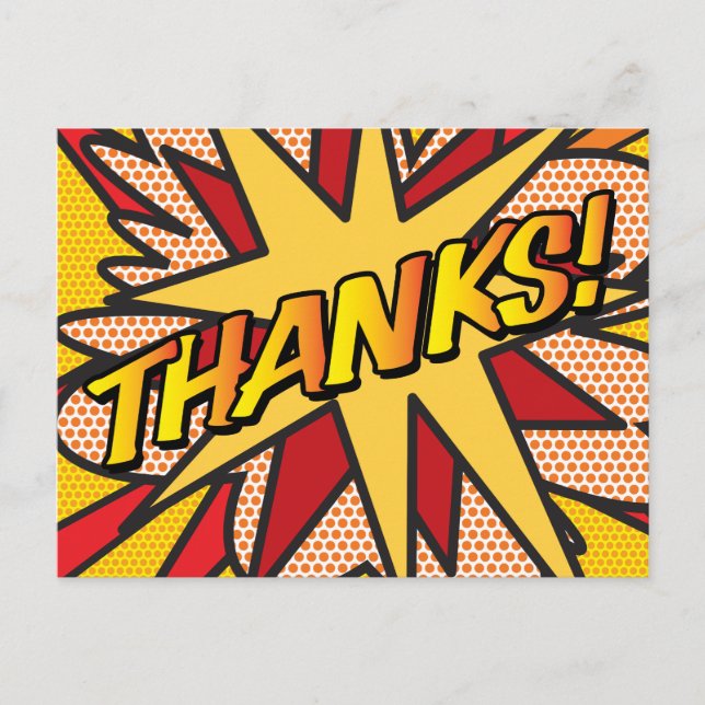 Fun Modern THANK YOU Personalised Speech Bubble Postcard (Front)