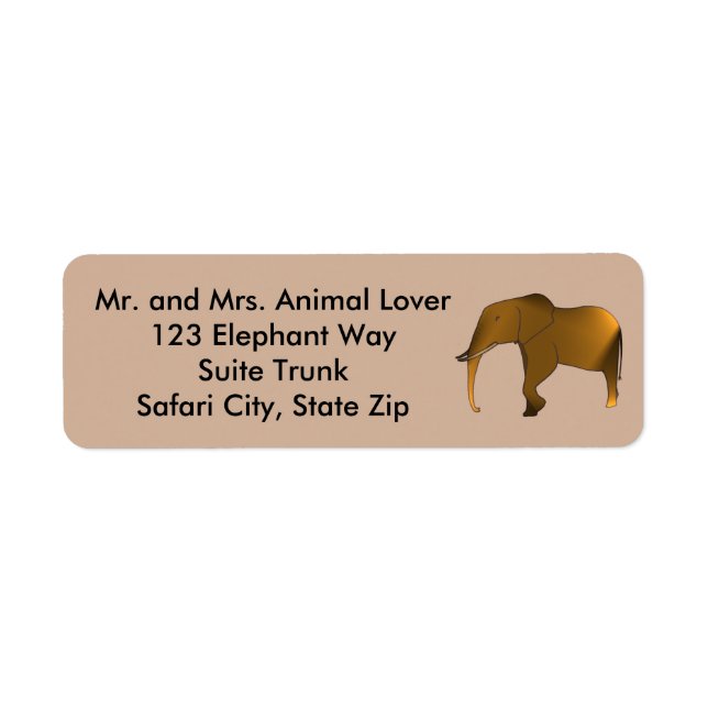 Fun Modern Trendy Elephant Address Labels (Front)