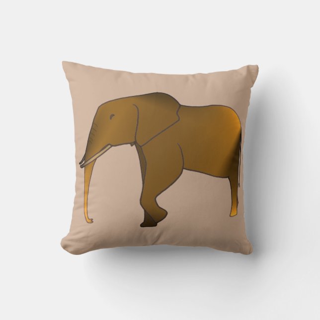 Fun Modern Trendy Elephant Throw Pillow (Front)