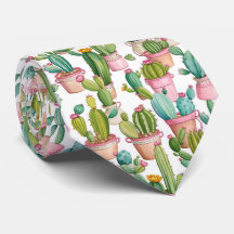 Fun Modern Watercolor Cacti Patterned 