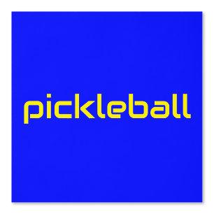 Fun Modern Yellow PICKLEBALL Text On Vivid Blue Wallpaper