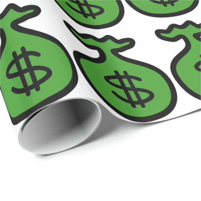 Fun Money bags pattern Gambling wrpping paper (Roll Corner)
