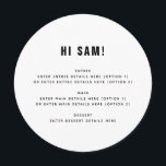 Fun Monochrome Guest Name Place Card Wedding Menu<br><div class="desc">Fun Monochrome Guest Name Place Card Wedding Menu Can be fully customised to suit your needs. © Gorjo Designs. Made for you via the Zazzle platform. // Looking for matching items? Other stationery from the set available in the ‘collections’ section of my store. // Need help customising your design? Got...</div>