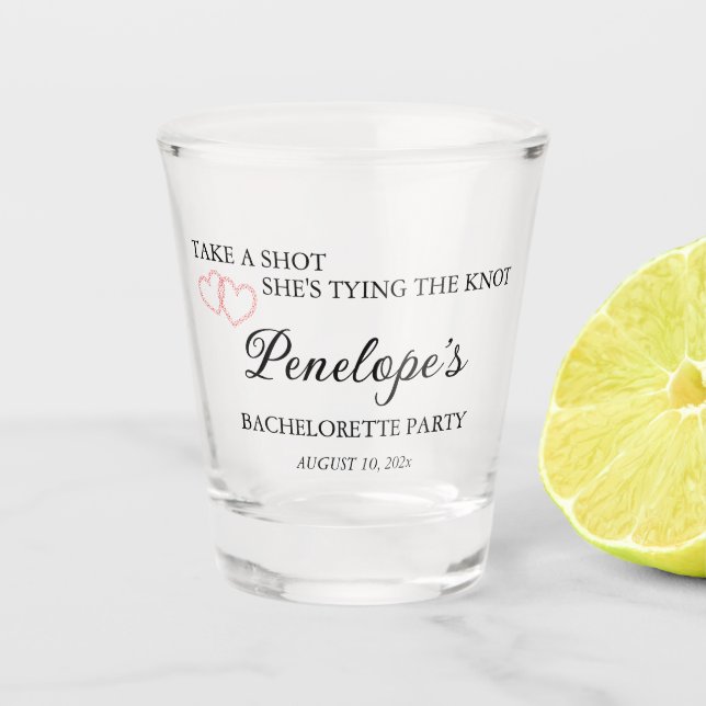 Fun Monogrammed Bachelorette  Shot Glass (Front)