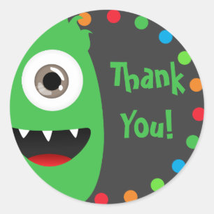 Fun Monster Thank You Stickers