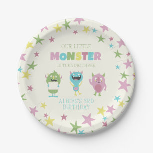 Fun monster theme Kids Birthday  Paper Plate