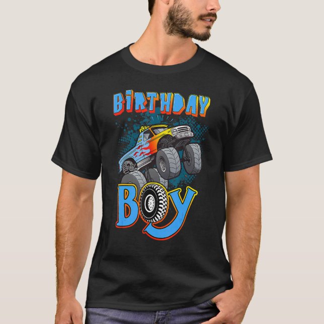 Fun Monster Truck Birthday Boy Teenager Tween Kid  T-Shirt (Front)