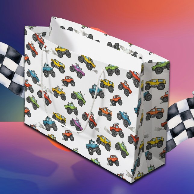 Fun Monster Trucks Birthday  Large Gift Bag (Creator Uploaded)