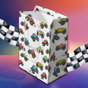 Fun Monster Trucks Birthday Medium Gift Bag
