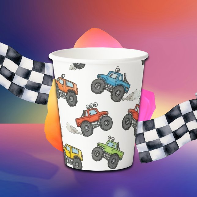 Fun Monster Trucks Birthday Party  Paper Cups (Creator Uploaded)