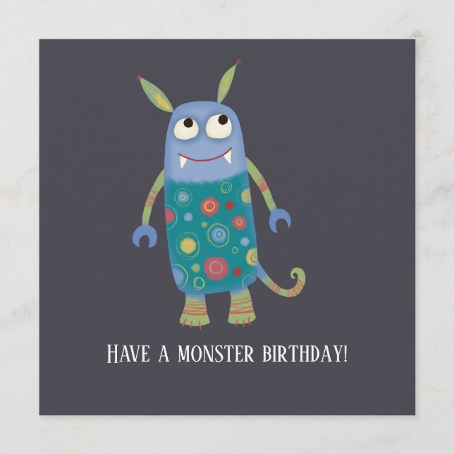 Fun Monsters Birthday Card (Front)