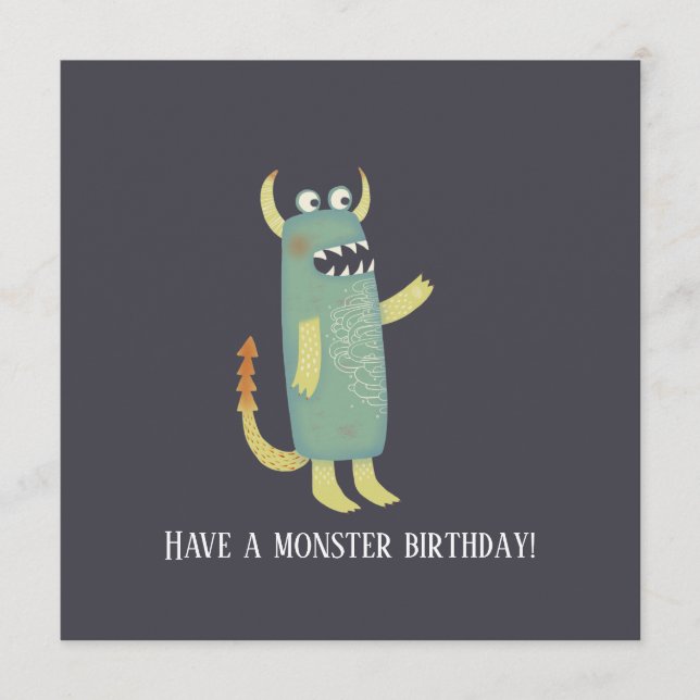 Fun Monsters Birthday Card (Front)