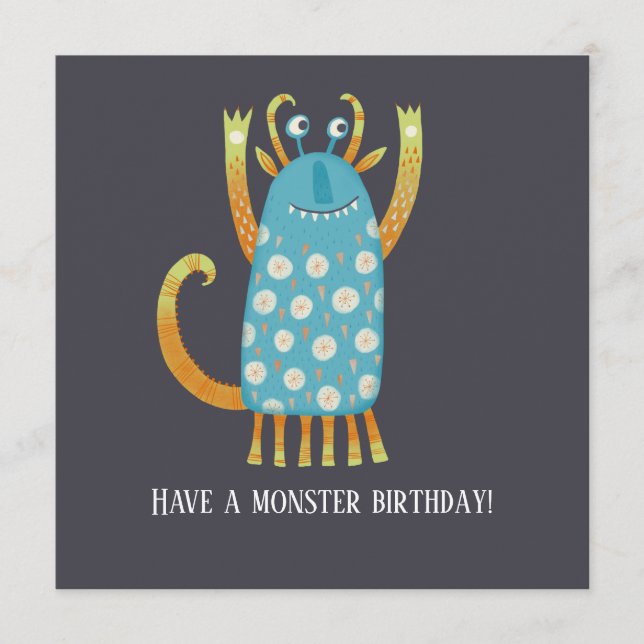 Fun Monsters Birthday Card (Front)