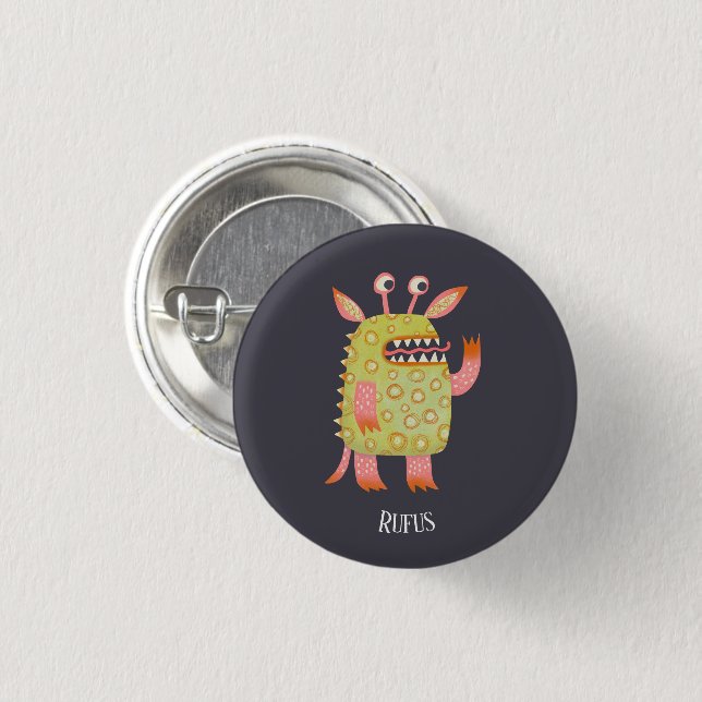 Fun Monsters Personalised 3 Cm Round Badge (Front & Back)