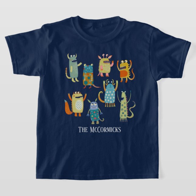 Fun Monsters Personalised T-Shirt (Laydown)