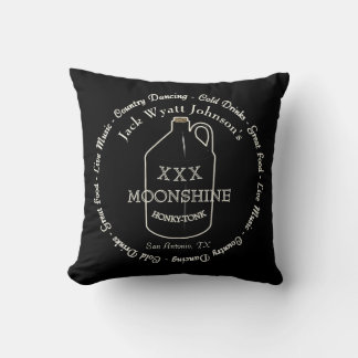Fun Moonshine Honky-tonk Bar Throw Pillows