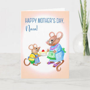 Fun Mother's Day for Nana with Cute Mice Card