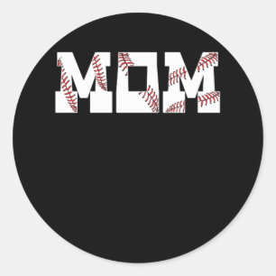 Fun Mother's Day Mum Baseball Player and Parent Classic Round Sticker