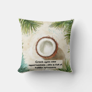 Fun & Motivational Coconut Print Cushion