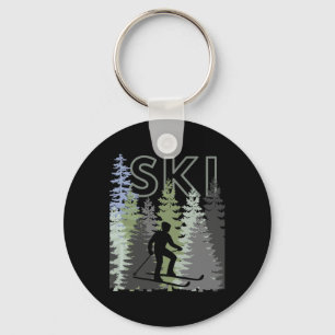 Fun Mountain Adventure Ski Squad Winter Sport Ski Key Ring