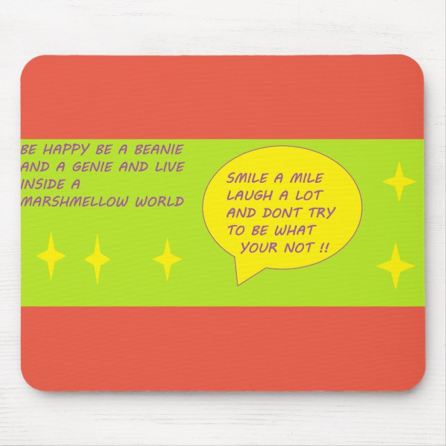 Fun mousepad message logo mixed colours (Front)