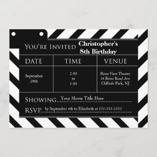 Fun Movie Night Birthday Party Invitations