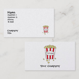 Fun Movie Theatre Popcorn Diner Restaurant Business Card