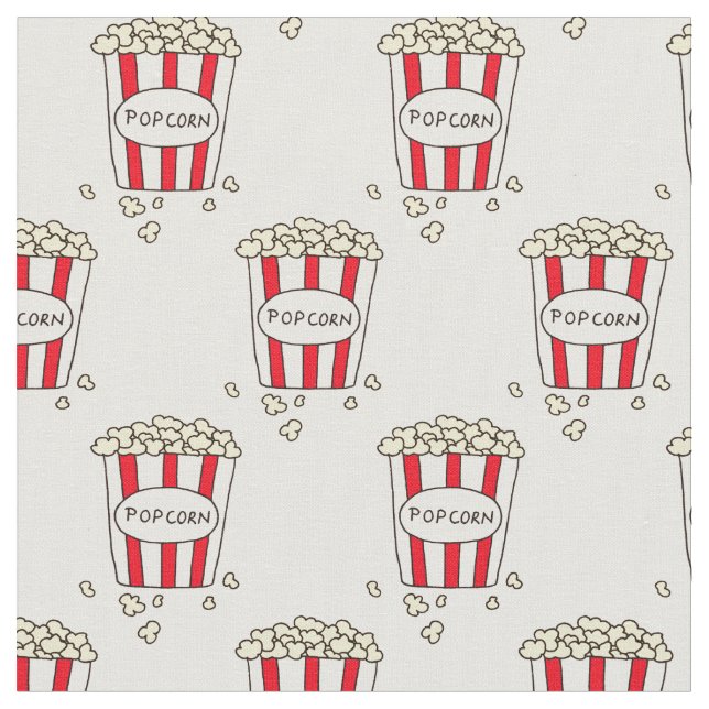 Fun Movie Theatre Popcorn in Bucket for Sewing Fabric (Close Up)
