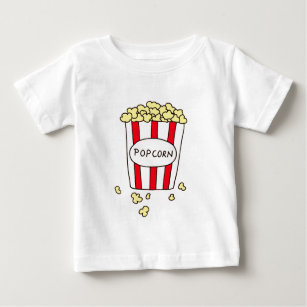 Fun Movie Theatre Popcorn in Red White Bucket Baby T-Shirt