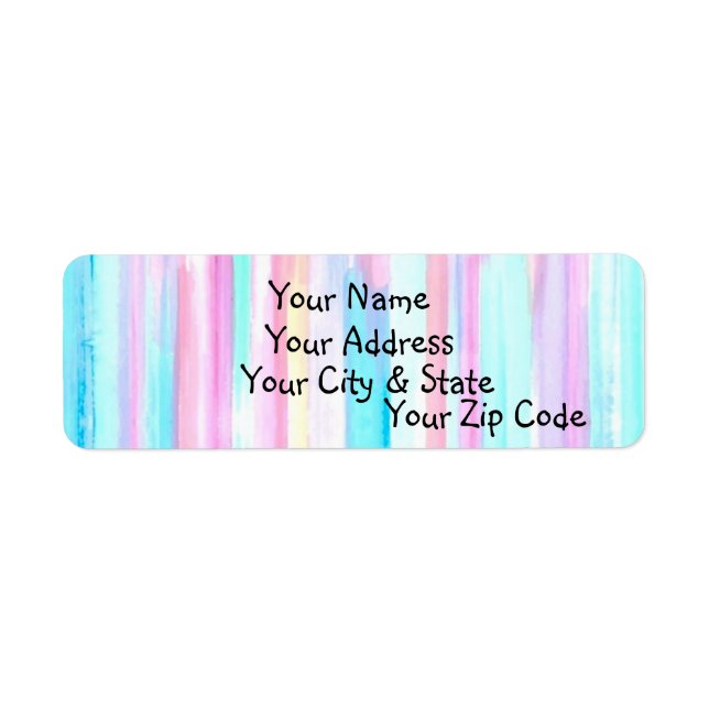 Fun Multi-Coloured Striped Return Address Label (Front)