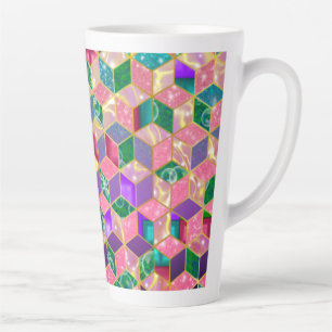 Fun Multi-Mixed Diamond-Shaped Hexagon 2 Latte Mug
