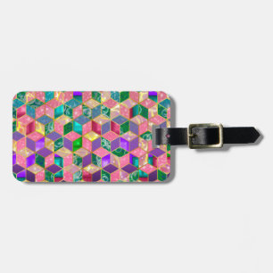 Fun Multi-Mixed Diamond-Shaped Hexagon Luggage Tag