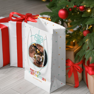 Fun Multicolor Bold Letters Ornament Photo  Small Gift Bag