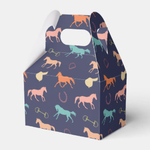 Fun Multicolor English Horse Pattern Favour Box